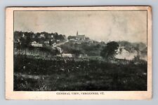 Vergennes VT-Vermont, General View, Antique, Vintage c1909 Postcard picture