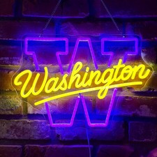 Washington Neon Sign — Vibrant LED College Décor Football Fans picture
