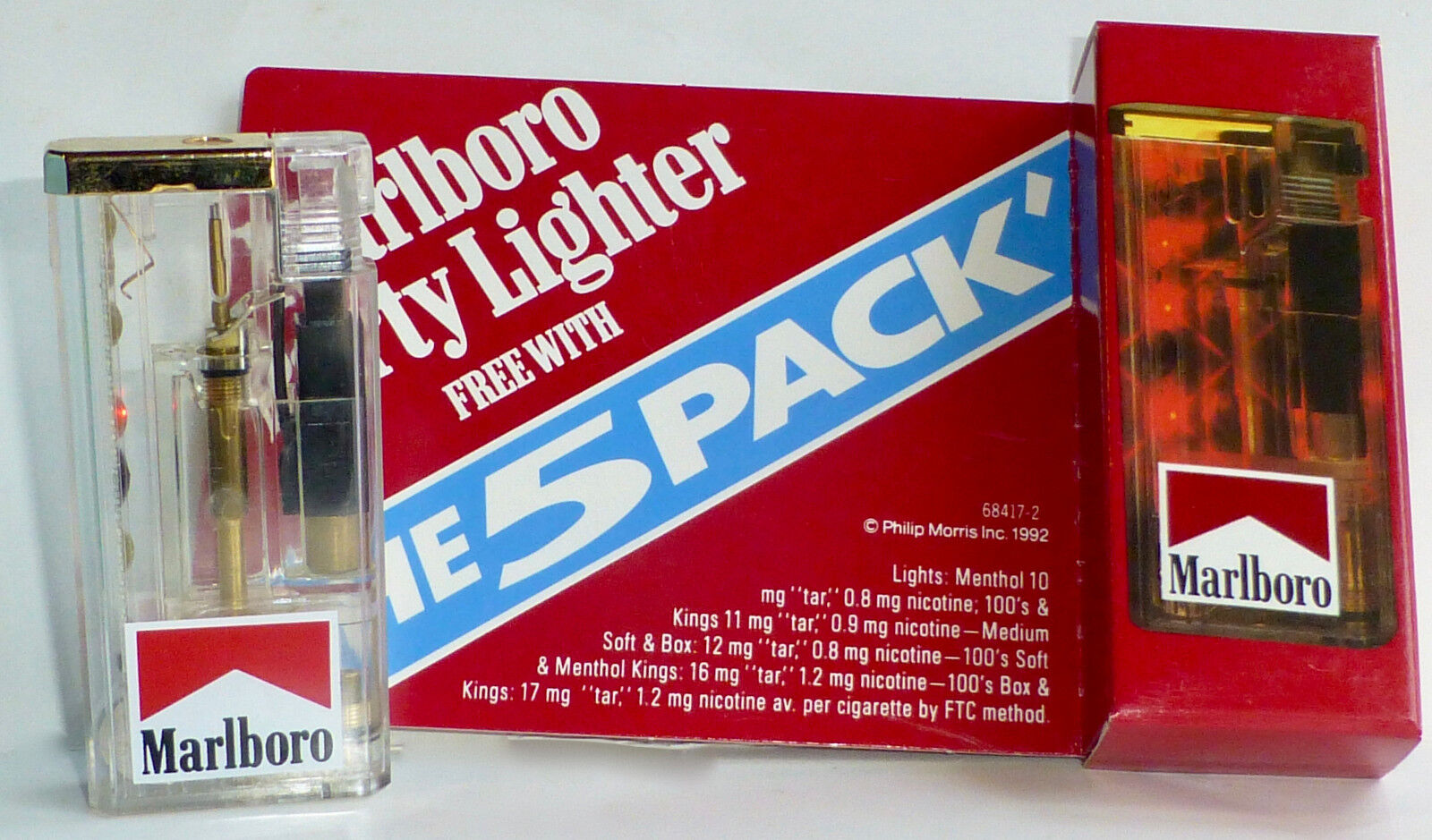 Philip Morris Marlboro Clear Party Lighter 1992 Recalled Give-Away, Sealed NIB