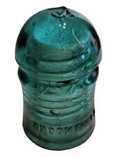 Antique Green Aqua Glass Insulator Brookfield No. 4 New York picture