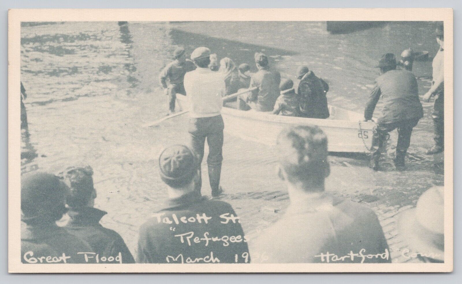Postcard Hartford Connecticut Great Flood Talcott Street Refugees 1936