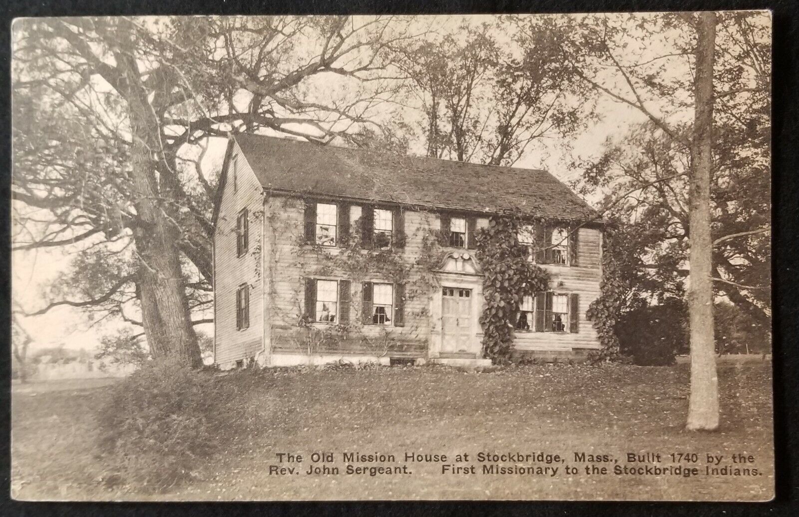 Old Mission House Stockbridge 19 Main Street Massachusetts Vintage Postcard