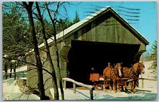 Dummerston Vermont 1969 Postcard Covered Bridge at End Of Mill Pond picture