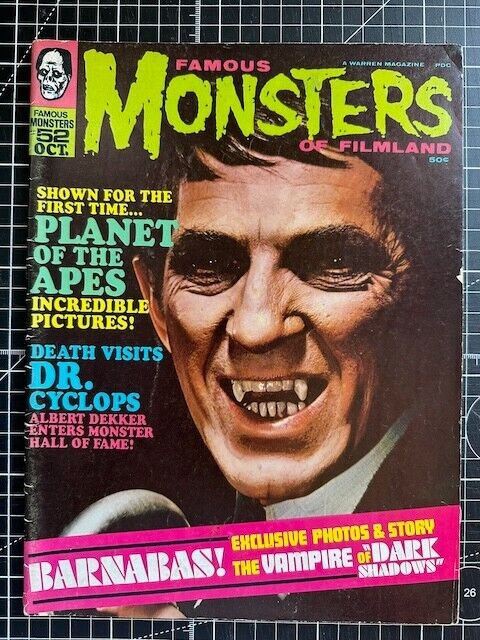 Warren Famous Monsters Of Filmland #52 POTA, Barnabas Collins OCT 1968