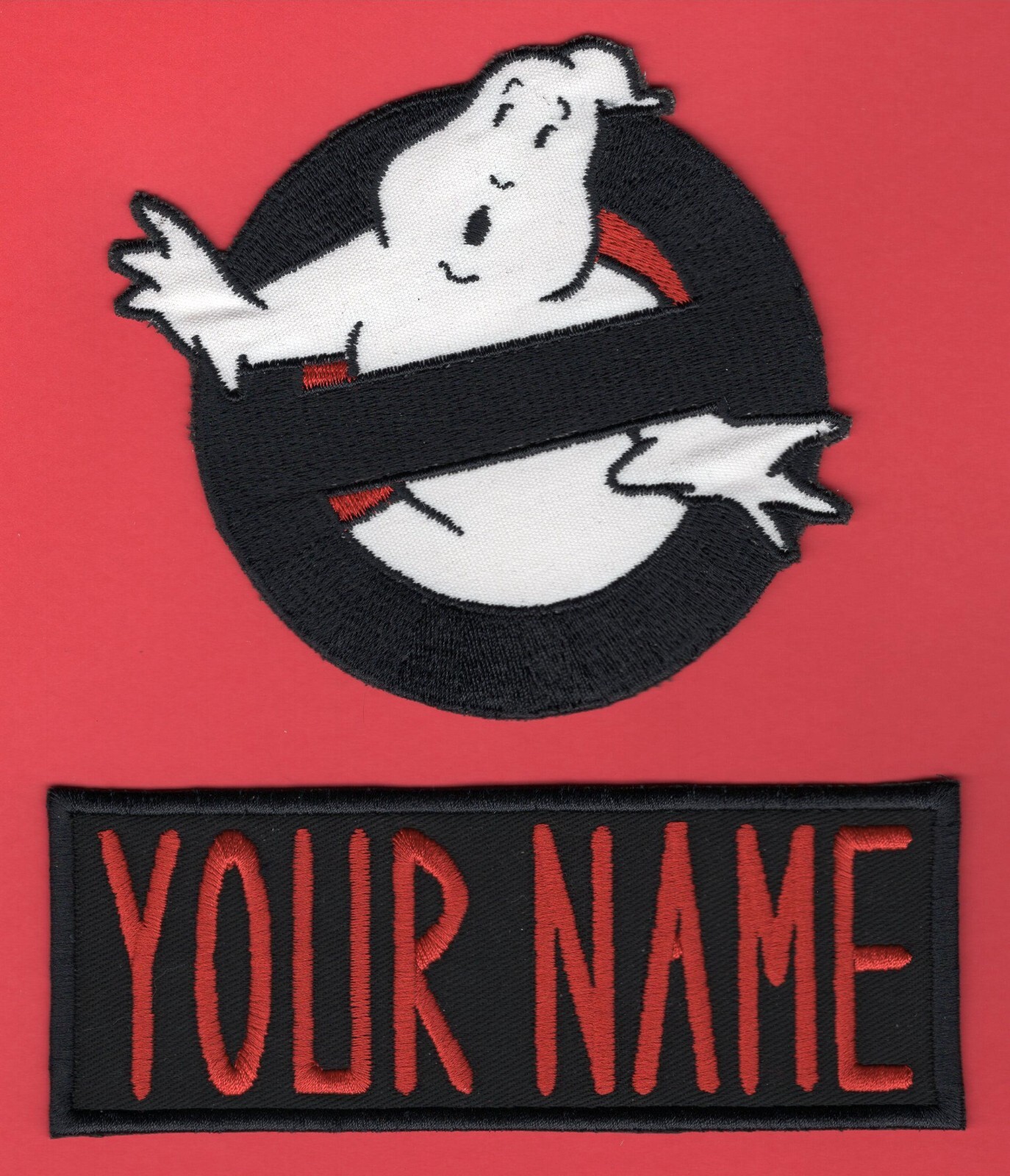 DIY Ghostbuster Name Tag & 'No Ghost' Logo Patch Set – Iron-On/Sew-On For Costumes, Jackets & Bags!