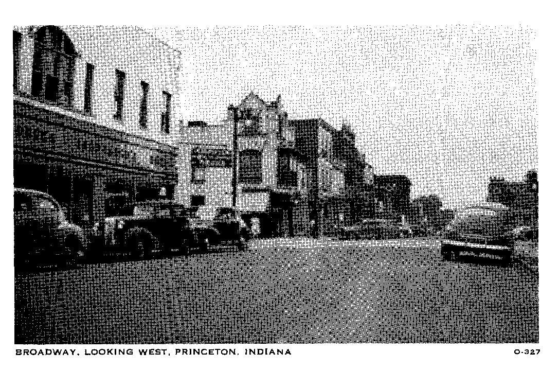 VTG Picture Postcard Broadway Looking West Princeton Indiana NOT POSTED 1940s