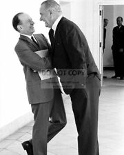 LYNDON B. JOHNSON LAUGHS w/ SUPREME COURT NOMINEE ABE FORTAS  8X10 PHOTO (RT629) picture