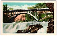 Saxtons River Bridge Bellows Falls Vermont Waterfall Unposted Postcard picture