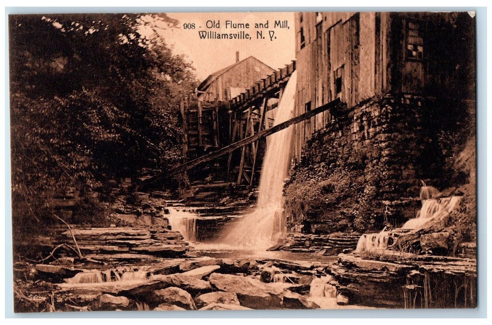 c1910's Old Flume Mill Williamsville NY New York Antique Unposted Postcard