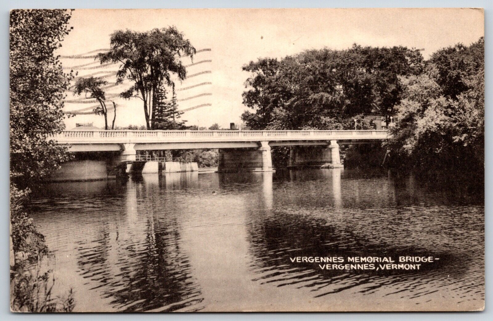 Postcard Vergennes Memorial Bridge, Vergennes, Vermont Posted 1953