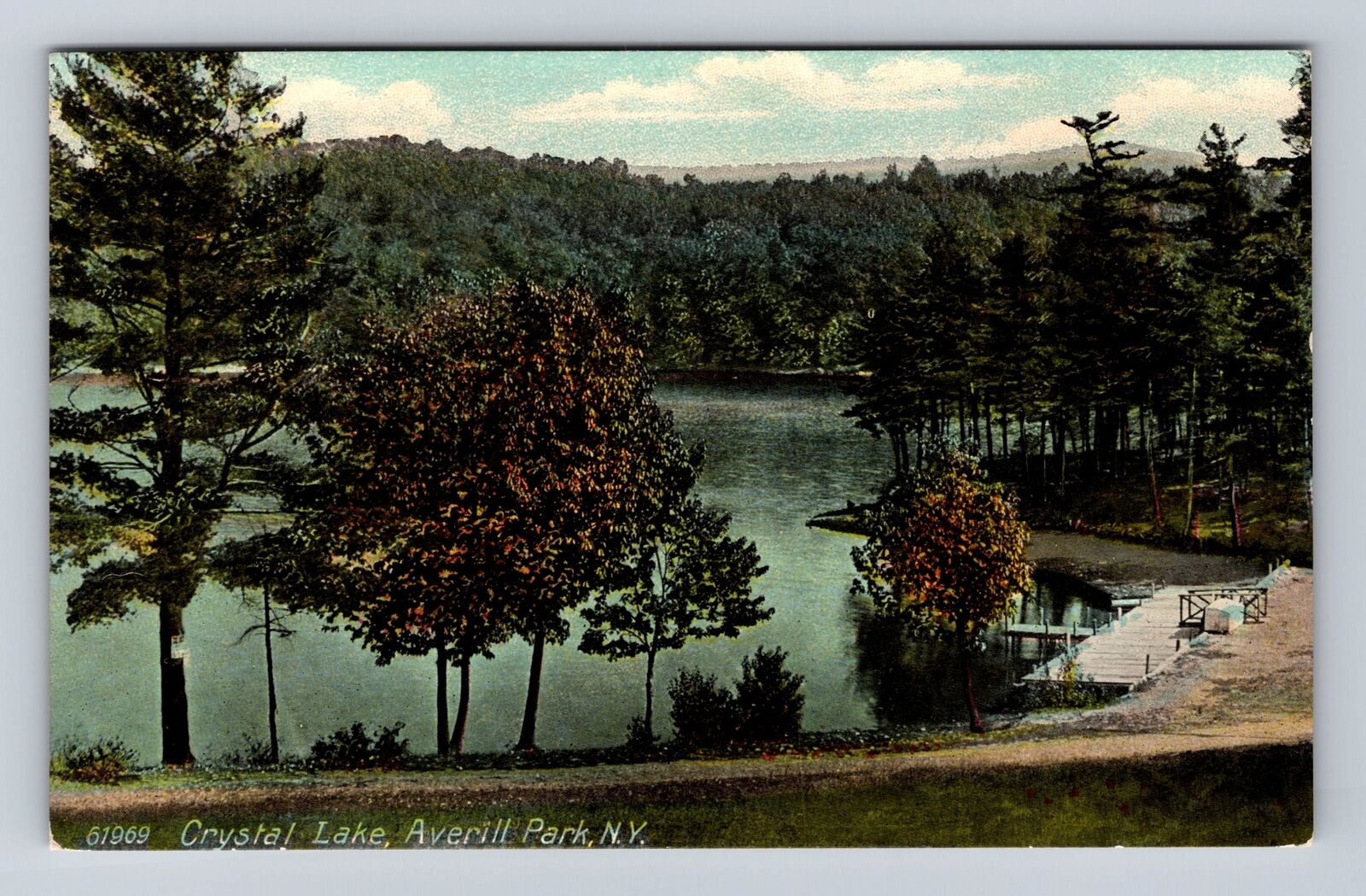Averill Park NY-New York, Crystal Lake, Antique Vintage Souvenir Postcard