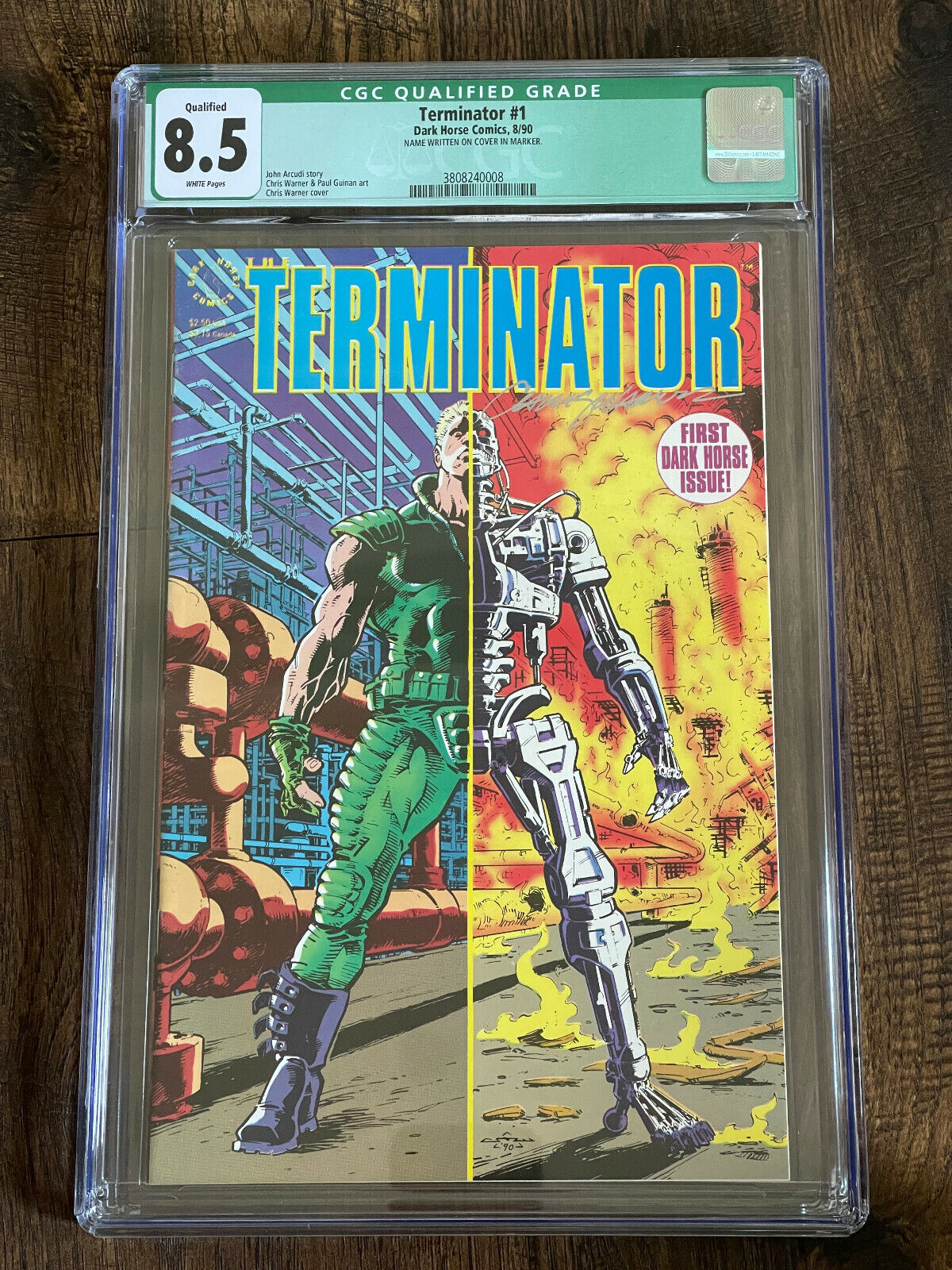Terminator #1 (1990) Signed by Chris Warner CGC 8.5 White Pages