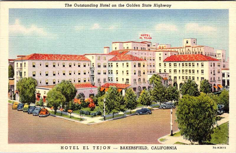 Postcard HOTEL SCENE Bakersfield California CA AL1466