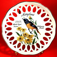 MARYLAND PLATE BALTIMORE ORIOLE BLACK EYED SUSAN RETICULATED 1982 COLLECTOR picture