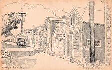Rockport MA Massachusetts Bearskin Neck Evelyn Longley Drawing Vtg Postcard B47 picture