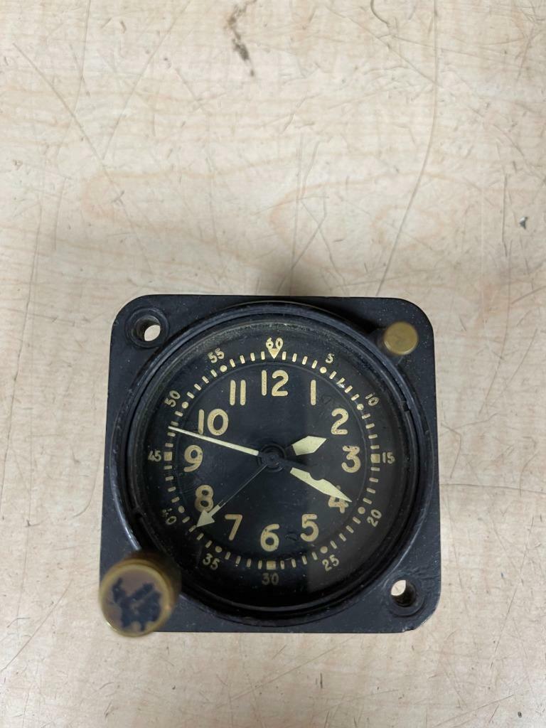 Waltham Watch Co A-13A-1 Aircraft Chrono Clock 22322-S-ET-12 Yellow hands