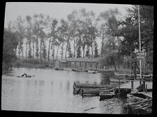 RIVER ORNE AT CAEN FRANCE DATED 1912 PHOTO Magic Lantern Slide NORMANDY BOATS picture