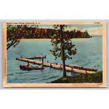 Postcard NY Corinth Greetings From Corinth New York Canoe Dock picture