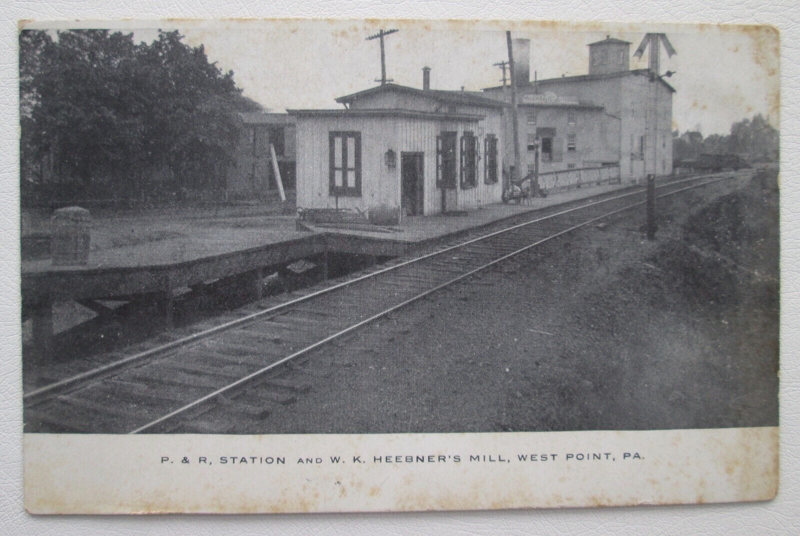Philadelphia & Reading Railroad Station Heebner\'s Mill West Point PA Postcard