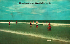 Postcard New York Westfield Beach Scene Chrome Era c. 1965 picture