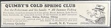 Averill VT Quimby’s Cold Spring Club 1934 Advertising Print Advertisement picture