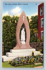 Barre VT, Our Lady Of Fatima, Ave Maria Shrine, Garden, Linen Vermont Postcard picture
