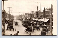 RPPC Real Photo Postcard Illinois Belvidere State Street Horse Drawn Street Car picture