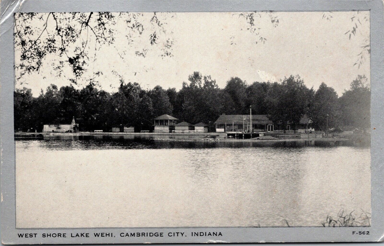 Vtg Cambridge City Indiana IN West Shore Lake Wehi 1940s Postcard