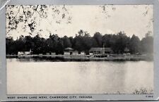 Vtg Cambridge City Indiana IN West Shore Lake Wehi 1940s Postcard picture