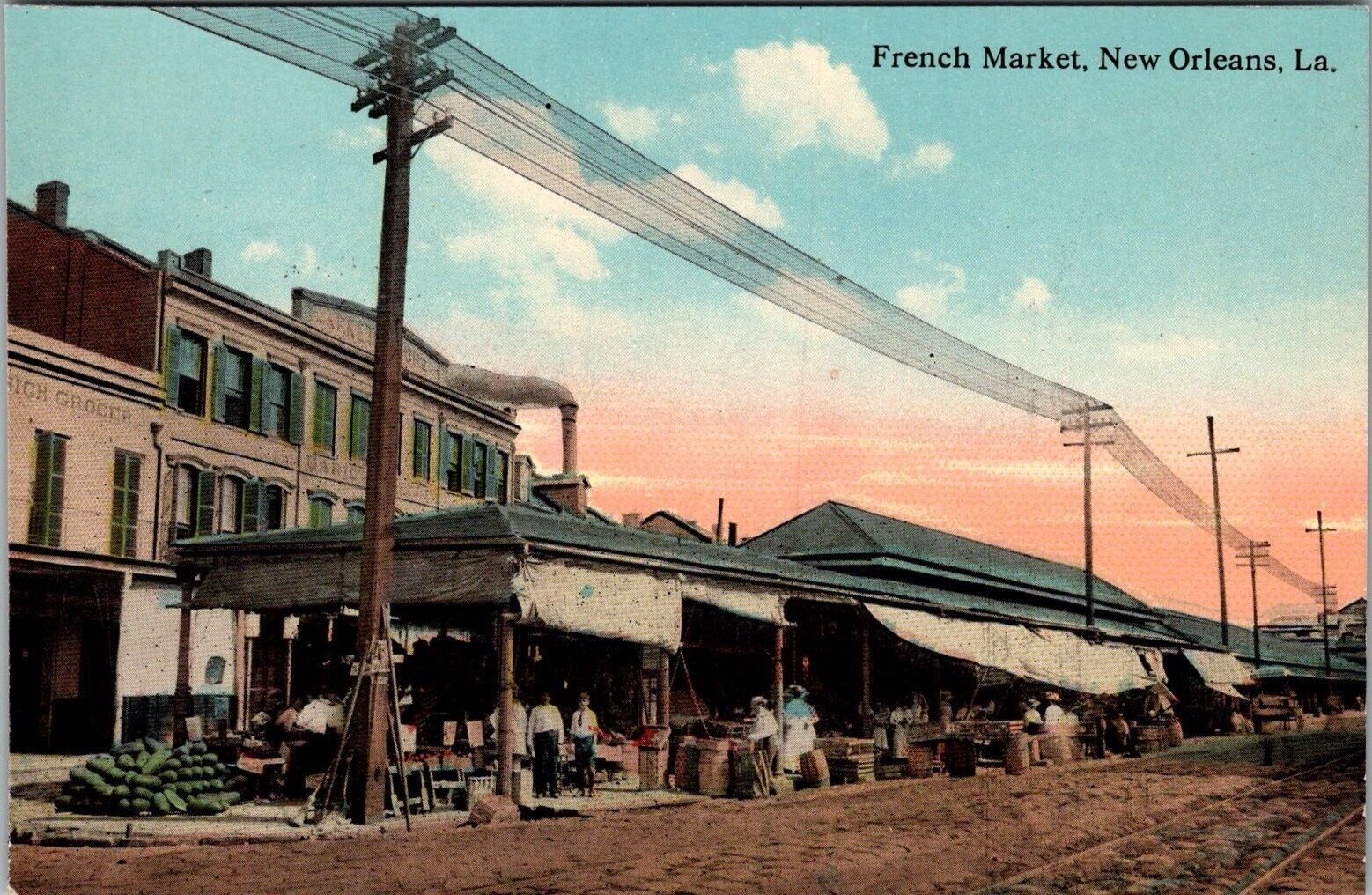 New Orleans LA-Louisiana, French Market, Antique, Vintage Souvenir Postcard JA26