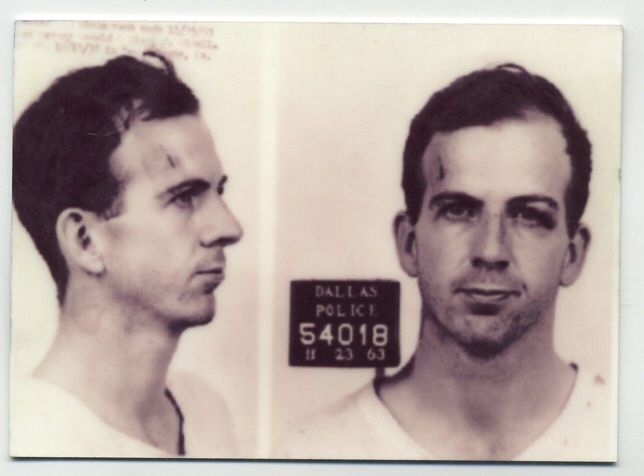 Lee Harvey Oswald -  METAL Mug Shot Photo Trading Card -  Jack Ruby