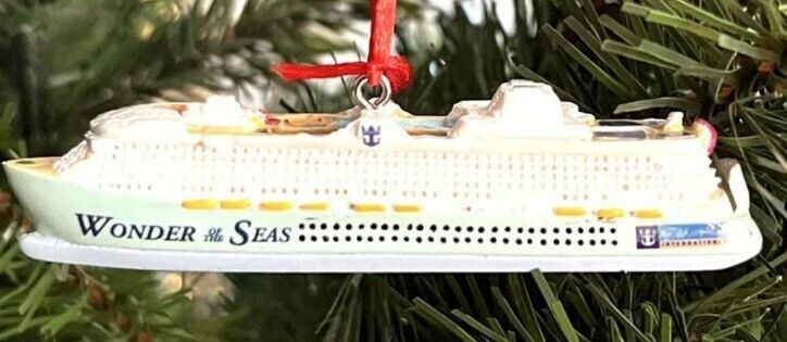 Wonder of the Seas Cruise Ship 3 inch Hanging Ornament. (Royal)NEW/FREE SHIPPING