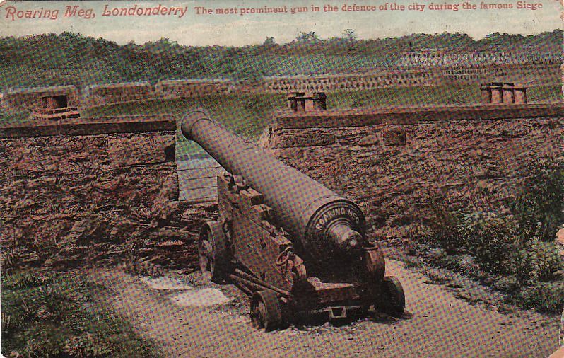 Postcard Roaring Meg Londonderry Prominent Gun Defence City Famous Siege UK