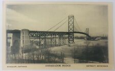 Vintage Detroit Michigan MI Ambassador Bridge Connecting Detroit to Windsor  picture