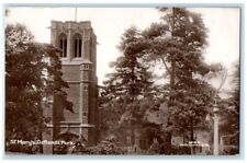 c1930's St. Mary's Church Oatlands Park Weybridge England RPPC Photo Postcard picture