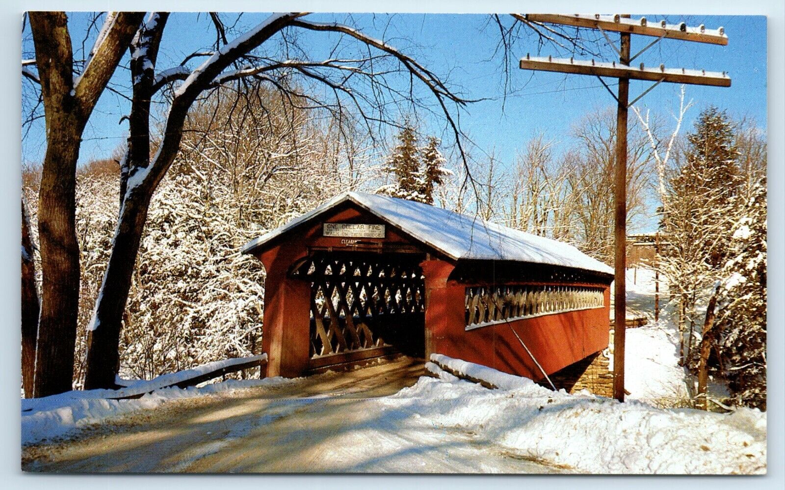Postcard Chiselville Covered Bridge, Sunderland, Vermont F165