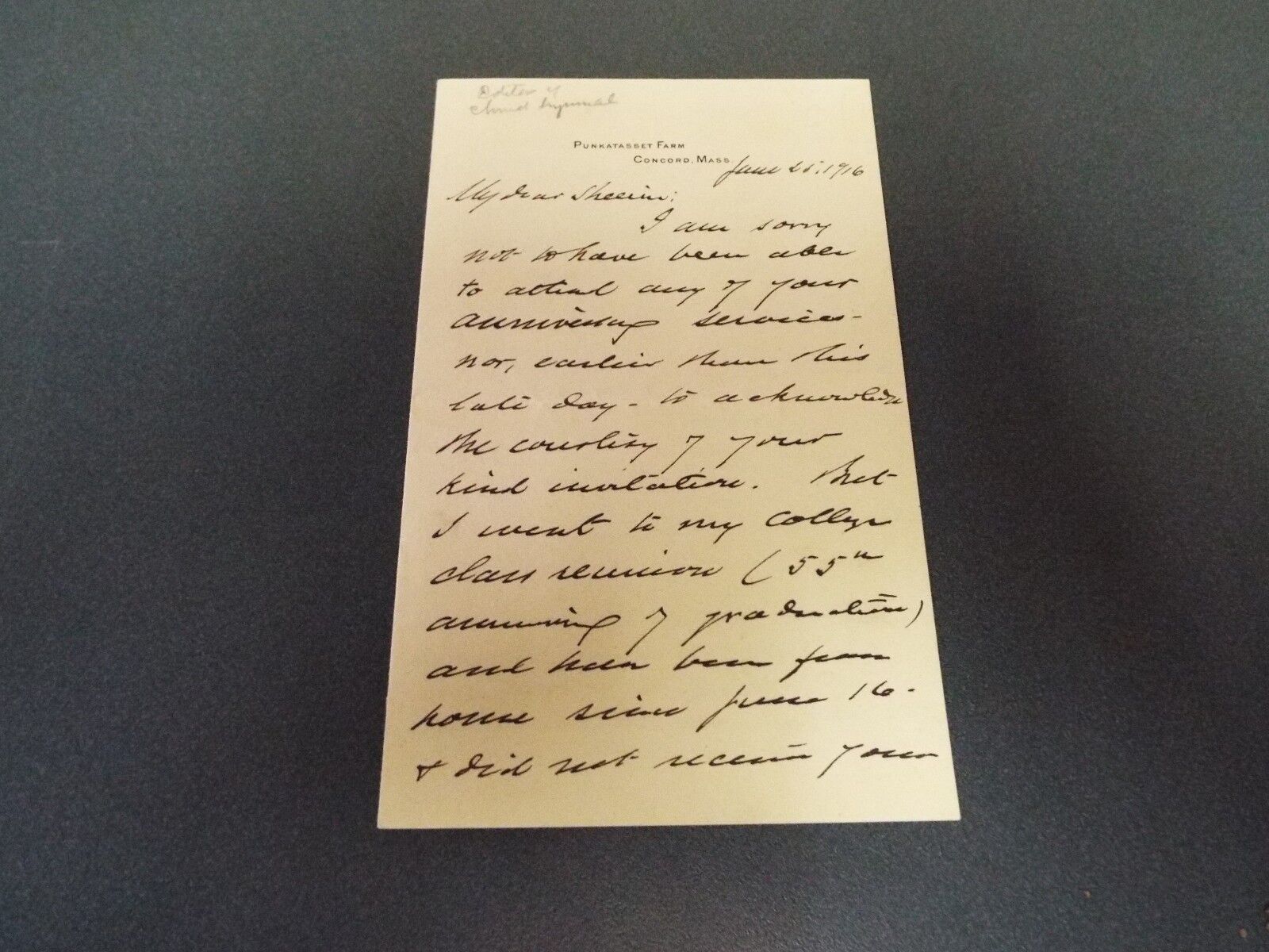 Charles Lewis Hutchins - 1916 - Autograph Letter Signed