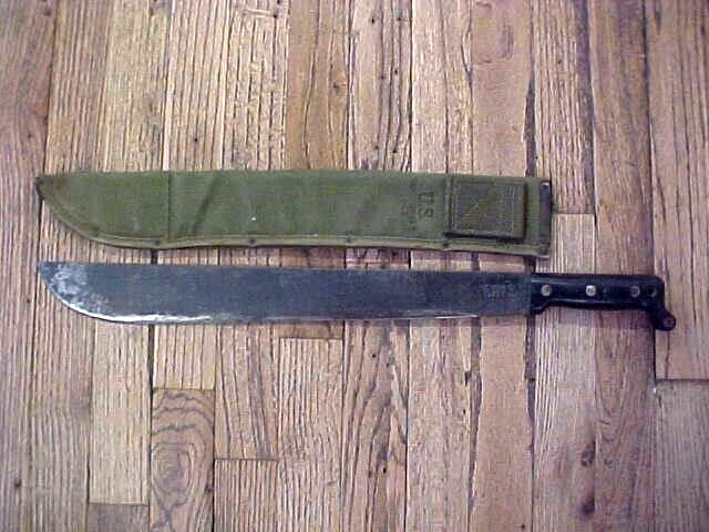 1943 WW2 True Temper & 1944 Williamsville Buff Sheath Machete-Sword Knife