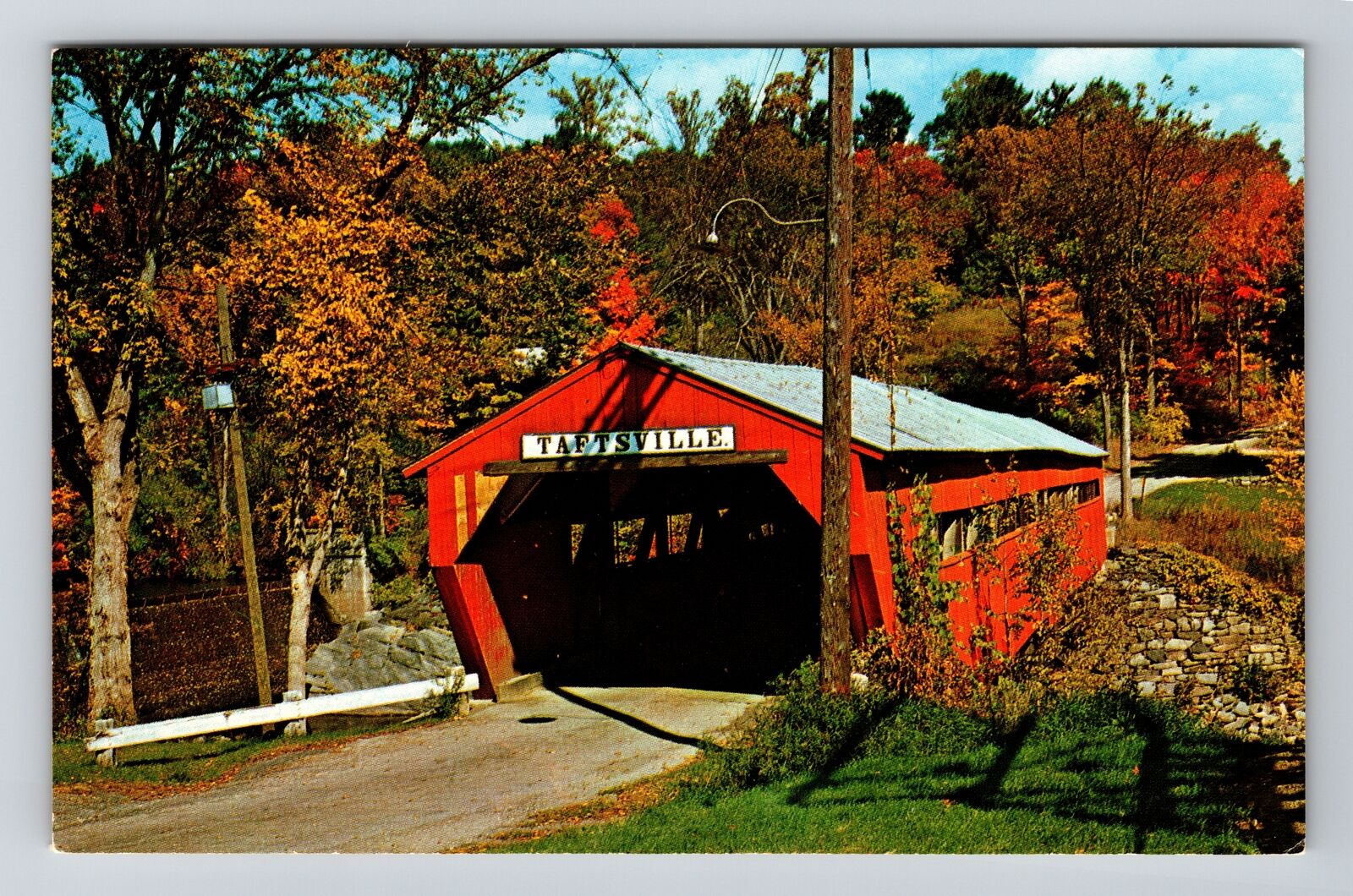Taftsville VT-Vermont, Old Covered Bridge, Vintage Postcard