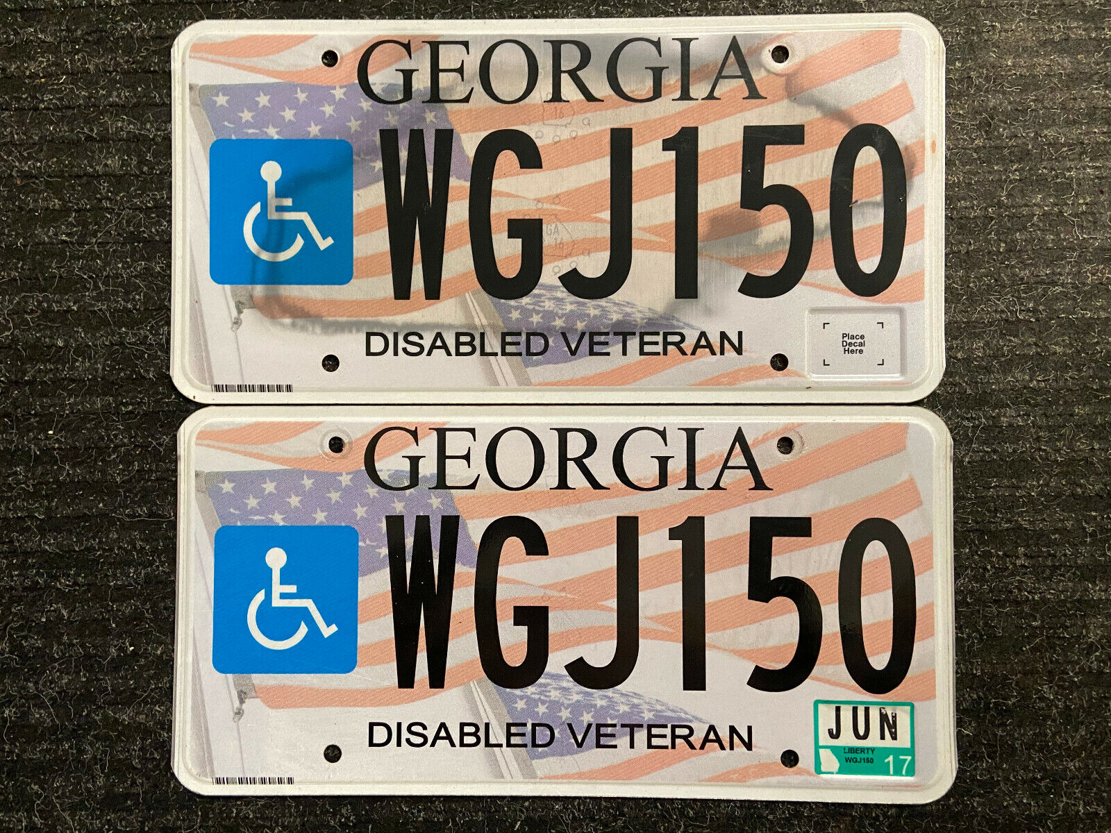 Georgia License Plate Pair \