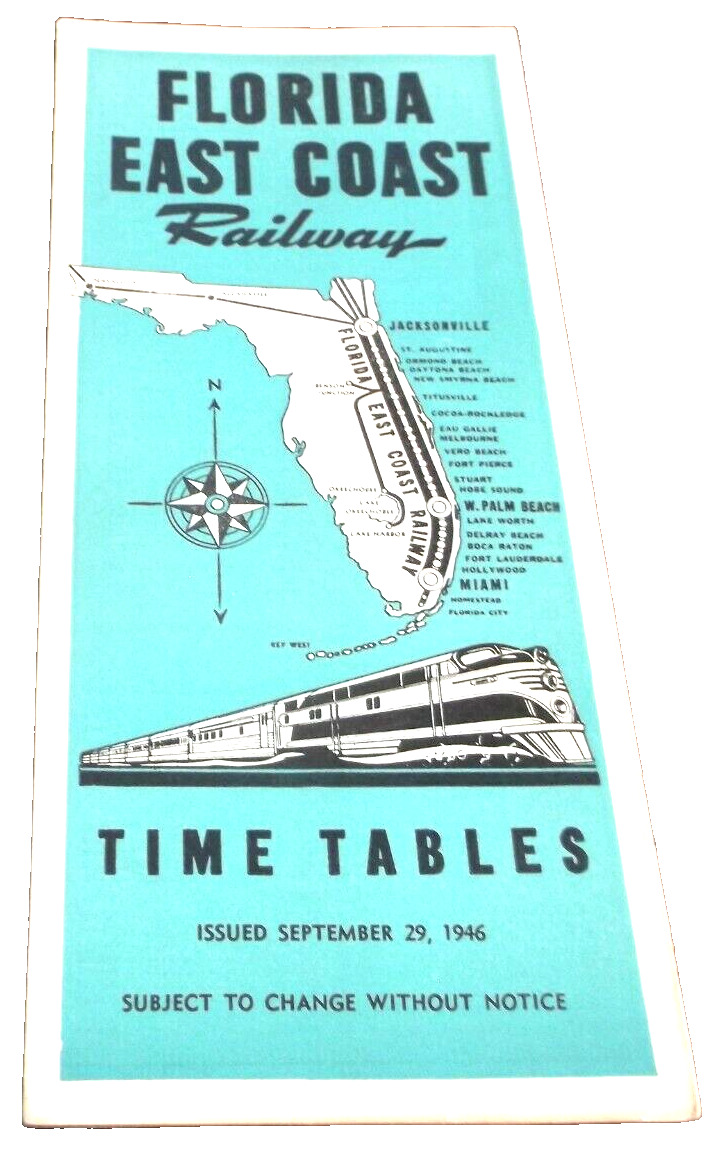 SEPTEMBER 1946 FEC FLORIDA EAST COAST PUBLIC SYSTEM PUBLIC TIMETABLE