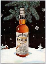1950s~Martin’s VOO Blended Scotch Whisky~Christmas Art~Snowman~Vintage Print Ad picture