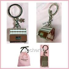KATE SPADE GINGERBREAD HOUSE METAL FOB KEYCHAIN BAG CHARM W/GIFT POUCH NWT $159 picture