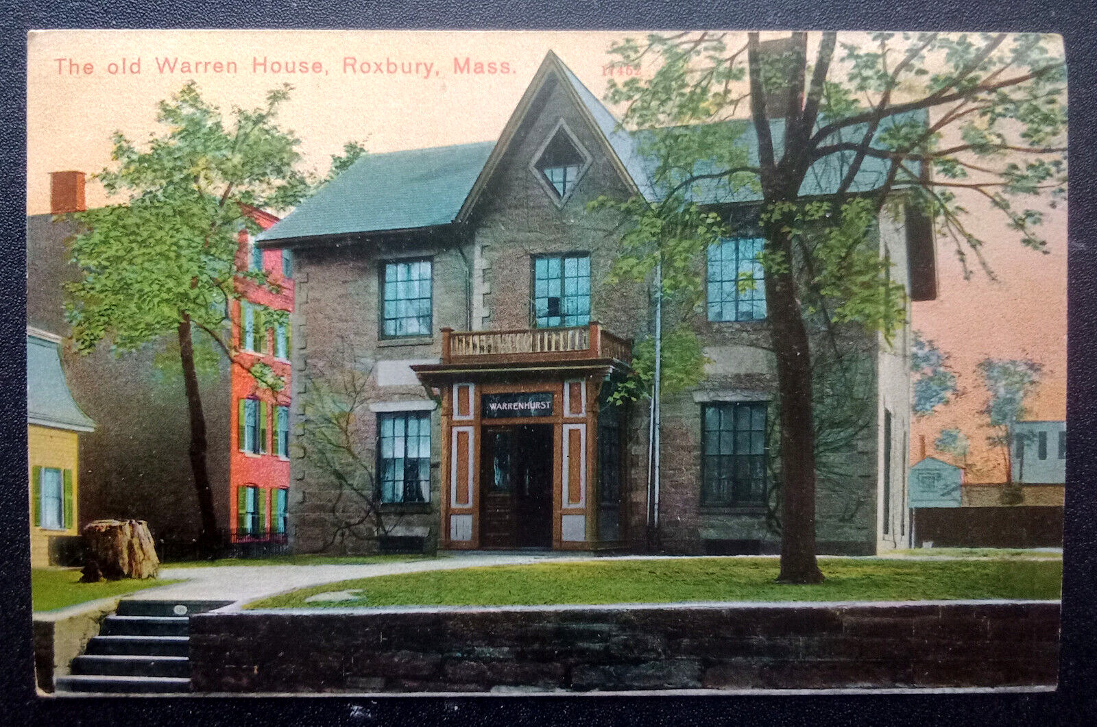 Roxbury MA Postcard :   Old Warren House  1910s