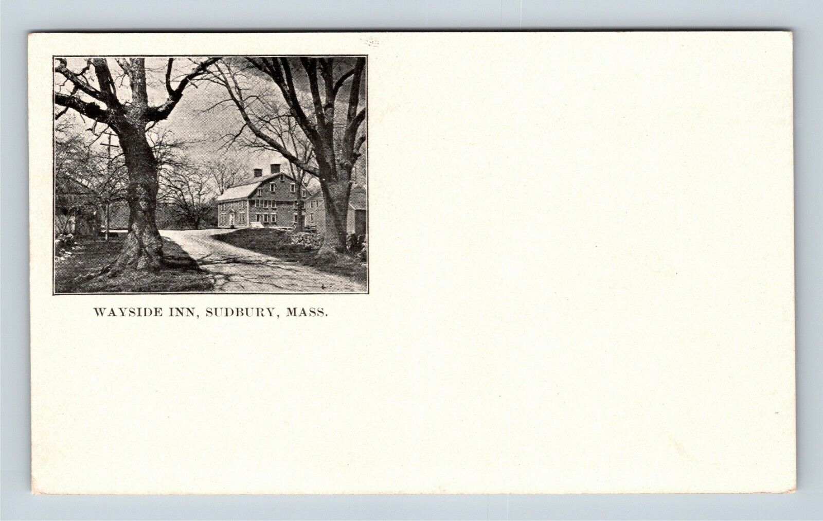 Sudbury MA, Wayside Inn, Massachusetts, Vintage Postcard