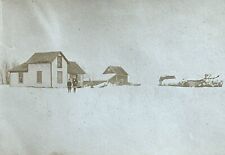 c1908 Desolate Winter Scene, Grafton Minto ND Antique Real Photo Postcard RPPC picture