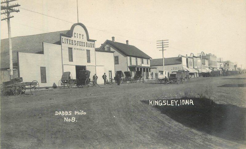 Iowa Kingsley Dabbs #8 C-1910 RPPC Photo Postcard 22-6334