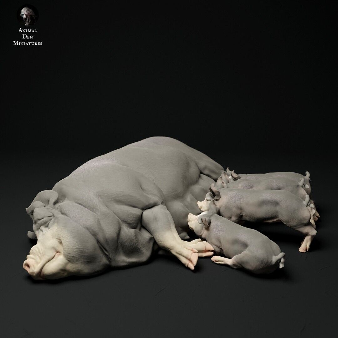Breyer size traditonal 1/9 resin Berkshire boar companion animal figurine