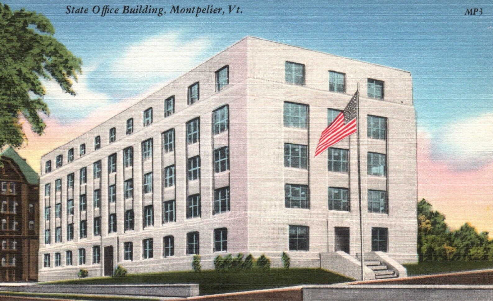 Montpelier, Vermont, VT, State Office Building, Linen Vintage Postcard a5795