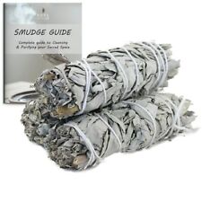 3 Pack 4 inch White Sage Smudge Sticks and Smudge Guide for Cleansing Spaces picture